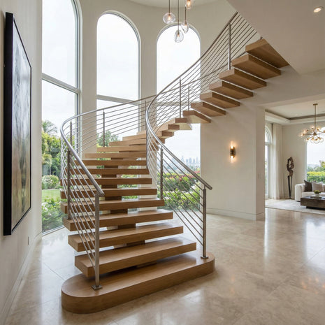 Floating Staircase - White Oak