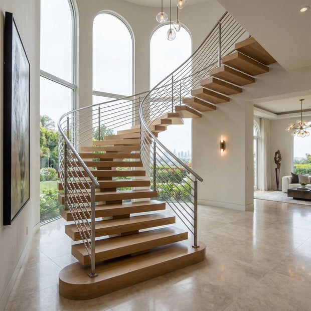 Floating Staircase - White Oak